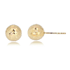 14k Yellow Gold 8mm Diamond-cut Ball Stud Earrings