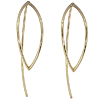 14k Yellow Gold Open Marquise Dangle Threader Earrings