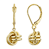 14k Yellow Gold Classic Love Knot Leverback Earrings