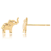 14k Yellow Gold Petite Elephant Stud Earrings