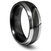 Edward Mirell 7mm Black Titanium Ring with Gray Edges