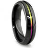 Edward Mirell 6mm Black Titanium Ring with Anodized Groove