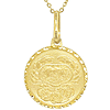 14k Yellow Gold Mini Cancer Zodiac Sign Medal Necklace