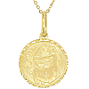 14k Yellow Gold Mini Sagittarius Zodiac Sign Medal Necklace