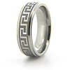 Greek Key Titanium 8mm Band with Rounded Edge
