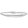 14k White Gold 0.15 ct tw Single Row Diamond Bar Flexible Bangle Bracelet