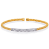 14k Yellow and White Gold .45 ct tw Diamond Bar Bangle Bracelet