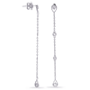 14k White Gold .52 ct tw Diamond Teardrop Chain Dangle Post Earrings