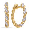 14k Yellow Gold .27 ct tw Diamond Twist Hoop Earrings
