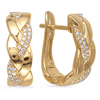 14k Yellow Gold .15 ct tw Diamond Woven Round Hoop Earrings