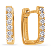 14k Yellow Gold .40 ct tw Diamond Rectangle Huggie Earrings
