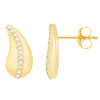 14k Yellow Gold .19 ct tw Diamond Teardrop Post Earrings