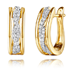 14k Two-tone Gold 0.30 ct tw Diamond Hoop Earrings with Ribbon Design
