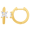 14k Yellow Gold .23 ct tw Diamond Floral Hoop Earrings