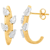 14k Yellow Gold 1 ct tw Staggered Pear-cut Diamond Hoop Earrings