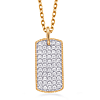 14k Yellow Gold .20 ct tw Diamond Petite Dog Tag Necklace