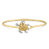14k Yellow Gold .05 ct tw Diamond Flexible Turtle Bangle Bracelet
