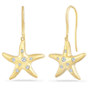14k Yellow Gold 1/4 ct tw Diamond Starfish Earrings