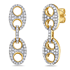 14k Yellow Gold .59 ct tw Diamond Double Anchor Link Earrings