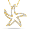 14k Yellow Gold 1/2 ct tw Diamond Open Starfish Necklace