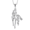 14k White Gold .015 ct tw Diamond Trotting Horse Necklace