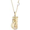 14k Yellow Gold 0.05 ct tw Diamond Horse With Horse Bit Necklace