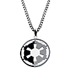 Stainless Steel Galactic Empire Death Star Etched Pendant 22in Chain