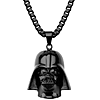 Stainless Steel Black Star Wars 3D Darth Vader Pendant on 22in Chain