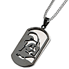 Stainless Steel Darth Vader Layer Dog Tag Pendant on 22in Chain