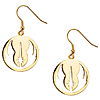 Gold-Plated Stainless Steel Star Wars Jedi Order Hook Dangle Earrings