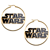 Enamel Star Wars Logo Gold Plated Hoop Earrings