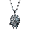 Stainless Steel Star Wars Millennium Falcon Pendant on 22in Chain