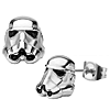 Stainless Steel Star Wars 3D Storm Trooper Stud Earrings