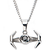 Stainless Steel Star Wars Tie Fighter Pendant with 18in Chain