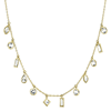 Sloane Street 18k Yellow Gold Necklace With Dangling Bezel Set Mix Shape White Topaz