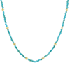 Sloane Street 18k Yellow Gold Turquoise Bead Necklace with Strie Stations