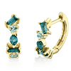 Sloane Street 18k Yellow Gold London Blue Topaz and Sky Blue Topaz Multi Shape Huggies Earrings