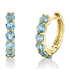 Sloane Street 18k Yellow Gold 1 ct tw Swiss Blue Topaz Huggie Earrings