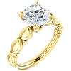 14k Yellow Gold 2 ct Forever One Moissanite Sculptural Engagement Ring