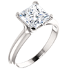 14kt White Gold 2.1 ct tw Square Forever One Moissanite Solitaire Ring
