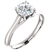14kt White Gold 1 ct Forever One Moissanite Ring with Vaulted Gallery