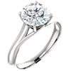 14kt White Gold 2 ct Forever One Moissanite Ring with Vaulted Gallery