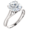14kt White Gold 3 ct Forever One Moissanite Ring with Vaulted Gallery