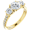 14kt Yellow Gold 1.6 ct Forever One Moissanite 3-Stone Ring