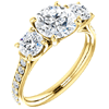 14kt Yellow Gold 2.1 ct Forever One Moissanite 3-Stone Ring