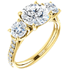 14kt White Gold 3 ct Forever One Moissanite 3-Stone Ring