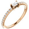 14kt Rose Gold 3/8 ct Diamond Baguette Stackable Ring