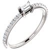 14kt White Gold 3/8 ct Diamond Baguette Stackable Ring