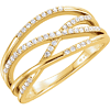 14kt Yellow Gold 1/4 ct Diamond Ring with Criss-Cross Design