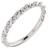 14k White Gold 1/8 ct Diamond Pave Twisted Anniversary Ring